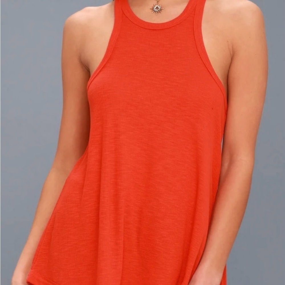 Intimately by Free People Bright Red Babydoll Tank Top
